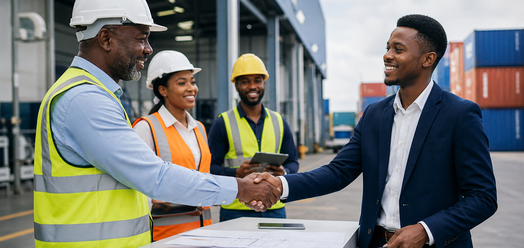 Échange professionnel entre responsables opérationnels et talents dans un environnement industriel